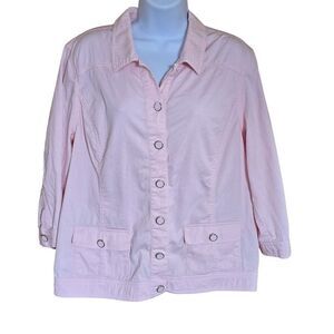 Pink Button-Front Utility Jacket barbie fairycore cottagecore garden party